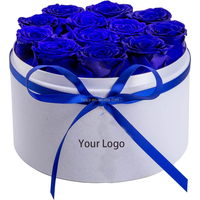Coffret Cadeau en Velours Naturel Véritable Rose d'Éternité Décor de Mariage Préservé pour Toujours Rose Éternelle Fleurs Naturelles Plantes Cadeaux Décoratifs