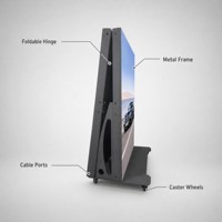 Pantalla LED Plegable Portátil de Alto Brillo, Cartel Digital para Comercios, Restaurantes, Interiores y Exteriores, OEM