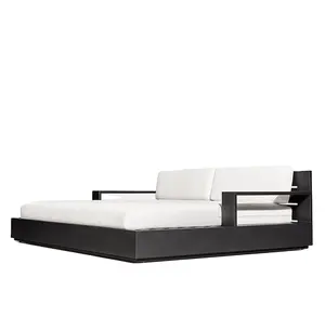 New Luxurious Aluminum Outdoor Sectional Black And White Pool Aluminum Daybed
