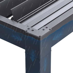 Bioclimatic Pare-soleil extérieur Pergola Toit de <span class=keywords><strong>jardin</strong></span> en verre rétractable Gazebos persienne en aluminium Cadre bois/plastique/alliage Balcon - Product Image 4