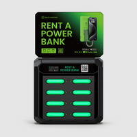 Station de Recharge Partagée à 8 Emplacements avec Affichage Publicitaire, Location de Batteries Externes, Distributeur Automatique de Power Banks et Chargeurs Rapides