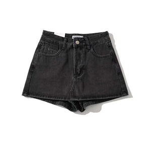 Pantalones Cortos de Mezclilla Holgados para <span class=keywords><strong>Mujer</strong></span>, Personalizados al por Mayor, de Cintura Alta, Sólidos, Casuales, Retro, de Verano - Product Image 2