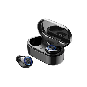 Hot products OEM BT 5.0 tws wireless earbuds with LED battery display Handsfree Headphone TW80 TWS True BT Earphone