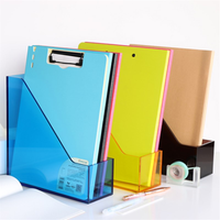 Organisateur de fichiers en acrylique transparent, lavable, écologique, multifonctionnel, moderne, pour bureau, format A4