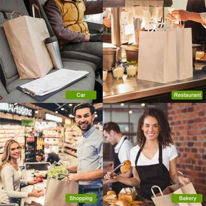 Bolsas de Kraft Personalizadas Ecológicas, Biodegradables y de Lujo para Comida Rápida para Llevar, con Refuerzo Lateral, Recubrimiento Acuoso y Asas de Cuerda de Algodón - Product Image 6
