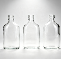 Bouteilles en verre transparent haute qualité pour jus et boissons, multi-capacités, plates, en verre blanc, vente en gros directe usine
