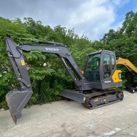 Excavatrice sur chenilles Volvo EC55D d'occasion, de qualité supérieure, bien entretenue, sans fuite d'huile, puissance élevée, pour la rénovation urbaine et l'entretien routier