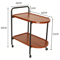 Table Basse Mobile Multifonctionnelle Moderne en Bois Écologique et Fer, avec Chariot de Rangement, Facile à Nettoyer