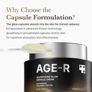 Creme Facial AGE-R Glow Capsule: Hidratante Lifting Instantâneo com Colágeno e Peptídeos para Tom de Pele Irregular e Antienvelhecimento – Para Todos os Tipos de Pele - Product Image 4