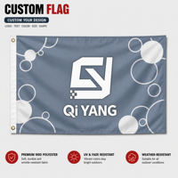 Drapeaux et bannières personnalisés en polyester double face avec œillets en laiton, mât en aluminium, 3x5 pieds, impression numérique, écologiques