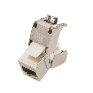 Cat5e CAT6 CAT6A CAT7 FTP SFTP RJ45 180 degrés sans outil blindé STP alliage de zinc prise trapézoïdale cat6a