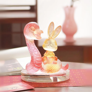 Décoration d'intérieur en cristal fait main, motif serpent et lapin, sculpture exquise, ornement pour bureau, peut également servir de <span class=keywords><strong>presse</strong></span>-papiers - Product Image 1