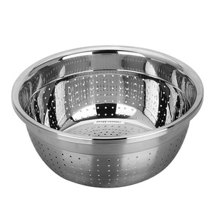 2025 Premium Stainless Steel Deep <b>Colander</b> Bowl with Perforated Drainage Holes Eco-Friendly Metal <b>Strainer</b> for Kitchen Use - Product Image 5