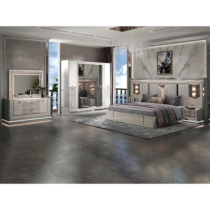 Nouveau Offre Spéciale luxe Antique Royal européen bois ensemble de meubles de chambre à coucher ensemble de chambre à coucher de Style victorien