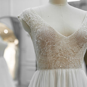 Guest Vintage V-cuello perlas vestidos de novia para mujer Jancember RL238 - Product Image 4