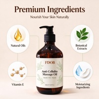 Huile de massage anti-cellulite FDOB 500ml, huile naturelle raffermissante et tonifiante pour le corps avec vitamine E - Marque privée OEM