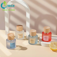 Envase de Perfume Personalizado, Botella de Vidrio Cuadrada con Pulverizador, Tapa de Rosca de Madera de Haya/Haya Grabada, Logotipo Personalizado