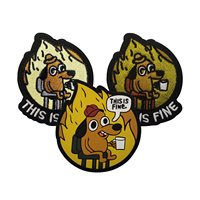 This Is Fine Meme Gunshow Comic Broderie Crochet et boucle Moral This Is Fine Patches