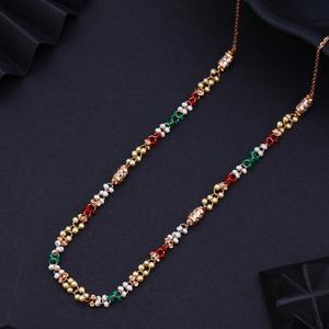 Collar Elegante de Cadena Dorada con Cuentas Multicolores para Mujer, Joyería de Cuentas Coloridas, Accesorio de Regalo para Uso Diario - Product Image 2