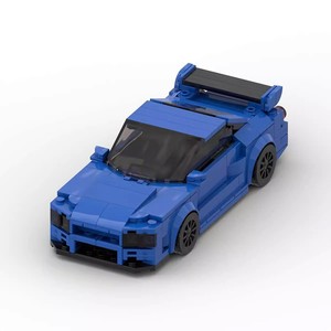 Blauer Bestseller Sportwagen-Modell Spielzeug Plastik MOC Bausteine für Jungen Auto-Baukasten-Sets - Product Image 5