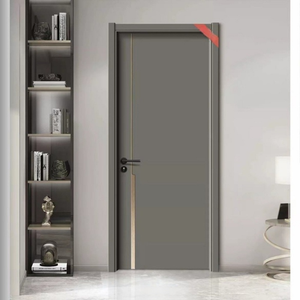 Chine usine en gros haut de gamme intérieur porte en bois massif chambre porte d'entrée étanche sans peinture isolation phonique solide - Product Image 3