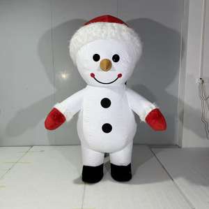 MOQ 1PCS Costume de mascotte gonflable 2m, personnage de dessin animé, bonhomme de neige blanc et violet, personnage mignon, <span class=keywords><strong>patrouille</strong></span> blanc rose - Product Image 2