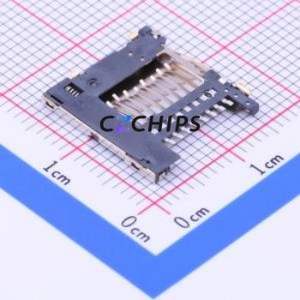 TF-109 SD Card / Memory Card Connector SMD Connector Self-Return Type MicroSD Card (TF Card) Card Holder 1.4mm - Product Image 2