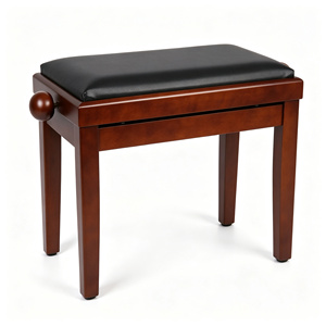 Banc de <span class=keywords><strong>piano</strong></span> en <span class=keywords><strong>acajou</strong></span> avec siège en cuir noir - Product Image 1
