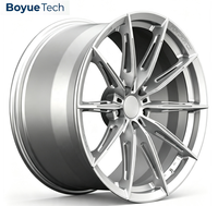 Jante de luxe Boyue monobloc en alliage d'aluminium forgé, finition argent brossé poli, à rayons multiples, PCD 5*108 5*112 5*114.3 5*115