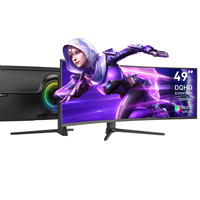 Moniteur de jeu à écran incurvé ultra large de 49 pouces avec panneau TFT de résolution 4K 5K Lumière organique Support réglable Rétro-éclairage
