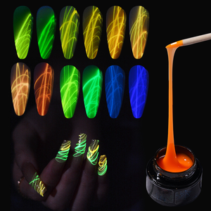 Couleurs saines Gel araignée lumineux fil élastique dessin <span class=keywords><strong>manucure</strong></span> ongles conceptions avec Style français lueur dans le noir pour les lignes - Product Image 4