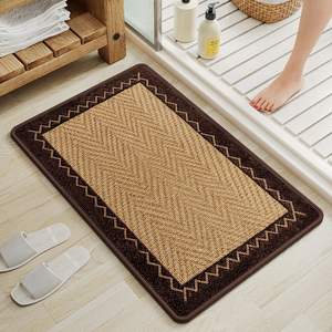 Tapis de bain rectangulaire à motif géométrique en fibre de polyester absorbant et antidérapant pour la salle de bain et la maison - Product Image 3