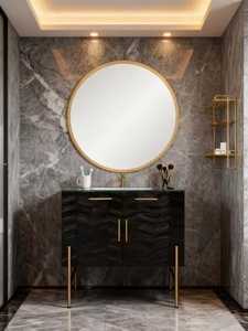Espejo de pared redondo moderno con mesa para escuelas, hoteles, salones de belleza, barberías, dormitorios - Product Image 5