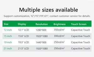 Tablet Touch Screen da 12 pollici 15 pollici da 19 pollici da 21 pollici 3855U Monitor capacitivo resistivo integrato Computer LCDs TFT - Product Image 4