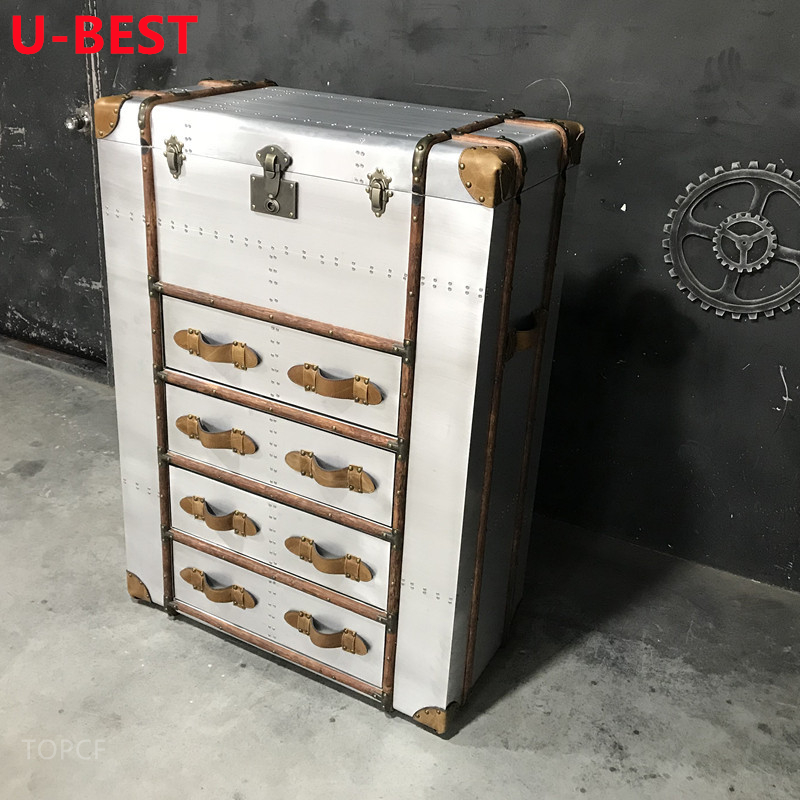 U-BEST алюминиевые металлические заклепки винтажная авиационная стойка регистрации барный стол для бара в отеле Ресторан винтажный журнальный столик