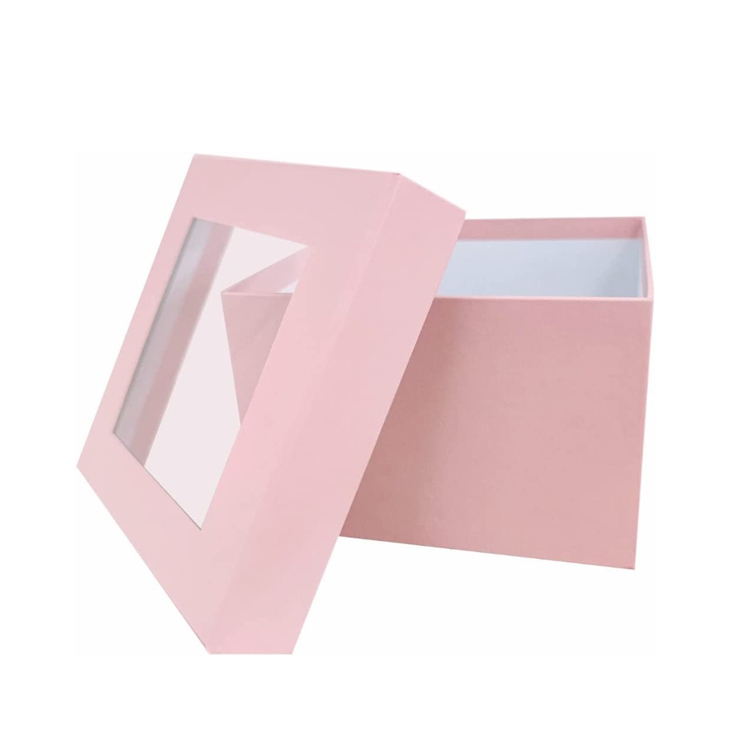 White Gift Box Set with Clear Covers Flower Boxes for Arrangements