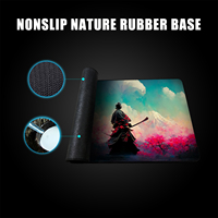 Tapis de clavier gaming personnalisé à succès avec repose-poignets, motif dessin animé, transfert thermique, en caoutchouc naturel, étanche, bords surjetés