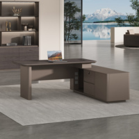 Bureau de direction moderne en bois classique avec tiroirs, écologique, résistant à l'eau, de luxe, pour PDG, directeur, mobilier de bureau commercial