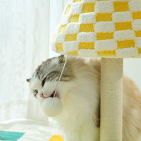 Griffoir pour chat en sisal en forme de lampe de table, arbre à chat de dessin animé, jouet d'affûtage des griffes pour chat d'intérieur