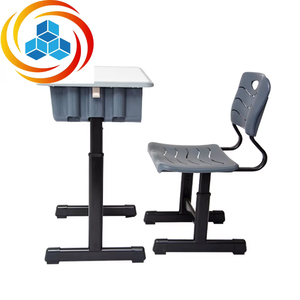 Muebles Escolares Modernos Directo de Fábrica, Juego de Escritorio y Silla Ajustables con Mesa de Madera Plástica Ecológica y Resistente para Estudiantes - Product Image 2