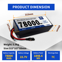 Drone Pili 6S 23.7V 78000mAh Tamamen Katı Hal Pil (Solid State Battery) 313Wh/kg 7C Uzun Süreli Uçuşlar için Drone