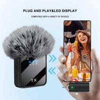 Microphone cravate sans fil 3-en-1 avec micro omnidirectionnel mains libres Type-C pour interviews de rue sur mobile