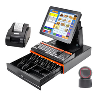 Caisse enregistreuse intelligente avec écran LED pour clients de 15,6 pouces, machine EPOS, terminal de point de vente, système de point de vente tout-en-un pour la vente