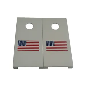 5 ''* 10'' Bendera Amerika Permainan Bir Dalam Ruangan Kayu Set Permainan Cornhole Meja dengan 8 Kantong Kacang Mini