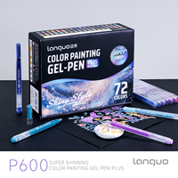 Ensemble de 72 stylos gel en plastique pailletés, couleurs métalliques néon, pointe de 1,0 mm, non effaçables, pour scrapbooking, journalisation, art