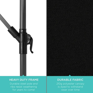<span class=keywords><strong>Parasol</strong></span> de terrasse de marché extérieur suspendu à LED solaire de 10 pieds avec inclinaison réglable - Product Image 5