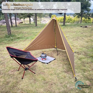 Carpa Trigone Tipo V de una Sola Capa, Nailon 20D Ignífugo, Carpa de Camping para Tres Estaciones - Product Image 3
