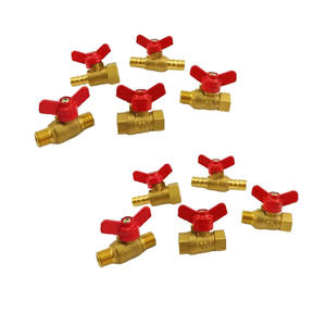 Robinet à poignée papillon en laiton sur mesure - Double raccord à barbillon à paroi épaisse pour pneumatique - Product Image 4