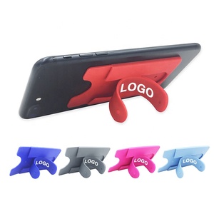 Support de téléphone adhésif en silicone personnalisé avec logo d'usine, support de carte mobile avec fonction claquant - Product Image 1