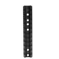 Rehausseur de lunette réglable en hauteur - Adaptateur de 11 mm à 20 mm, base légère en alliage d'aluminium de 125 mm avec fentes QD